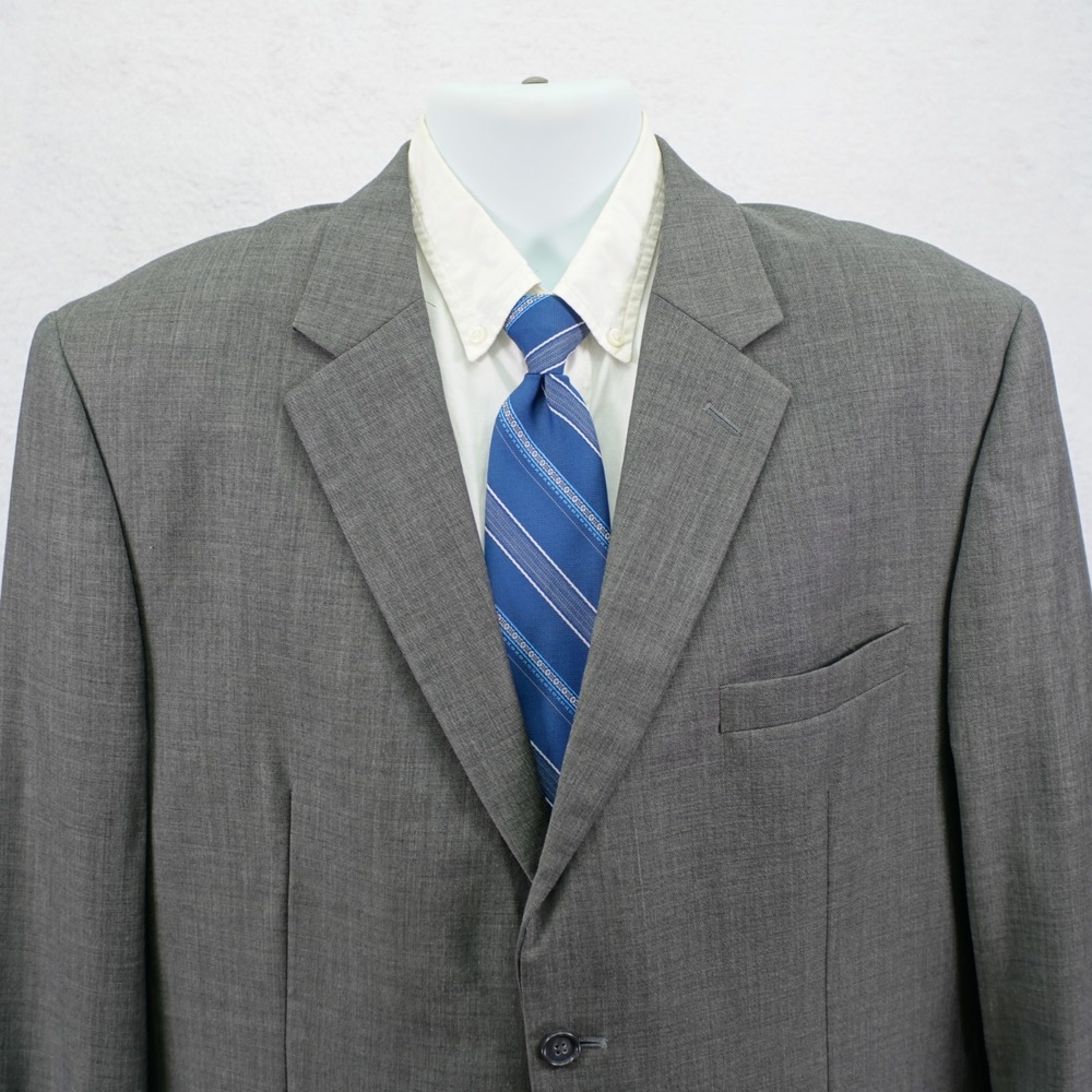 Pronto Uomo Wool Gray Sharkskin 2 Button 2 Vent Blazer 46R